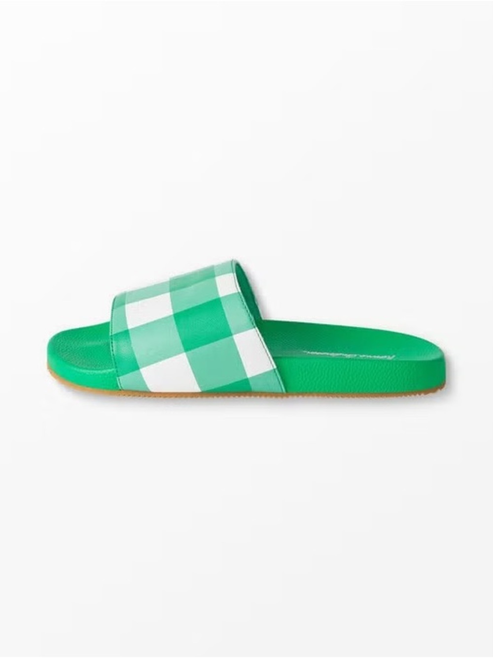 HANNA ANDERSSON Green Gingham Slide Sandals